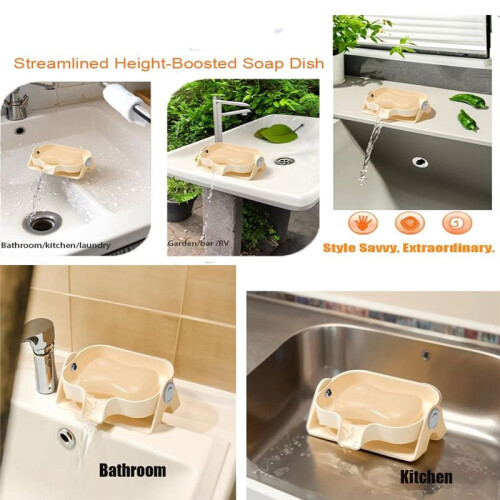 Adjustable Self-Draining Soap Dish, Bar Soap Holder with Drainage for Shower, Kitchen Organizer, Soap Storage Tray 1