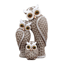 OwlDecorative Statue Sculpture Shelf Decor Figurine Cute Family of Three Owl Figurines Resin Bird Sculptures Owl Decor A