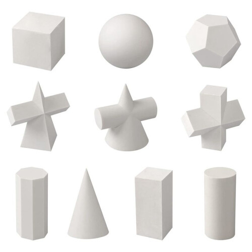 10 Peças de Modelo de Desenho de Geometria 3D, Molde de Gesso para Desenho de Sombra,  Molde de 2 Polegadas