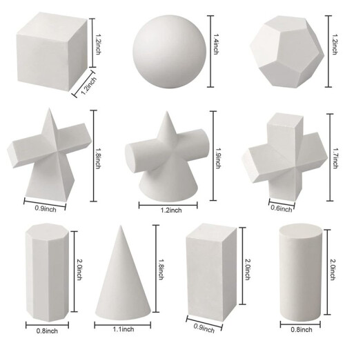 10Pcs 3D Geometry Sketch Drawing Model Gypsum Geometry Mold Sketch Mold ...