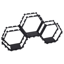 3PCS New Hexagonal Toy Showcase Stand Splicing Honeycomb Storage Rack DIY Toy Storage Tool Black