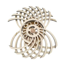 Handmade Retro Dynamic Sculpture Dynamic Wall Art Wooden Windmill Reverse Statue for Living Room Home Decoration B