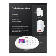 KERUI W202 WIFI GSM Alarms System Kit Tuya Home Security Supports for Alexa with Door Sensor and Motion Detector EU Plug