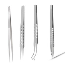 4pcs Tweezers Non-Magnetic Anti-Static Corrosion Resistant Tweezers for Precise Motherboard Jewelry Repair Forceps