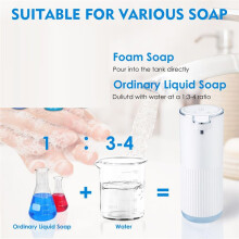 Distributeur Automatique de Savon Moussant, Distributeur Électrique Réglable de Savon Moussant pour les Mains, Sans Contact pour Salle de Bain,