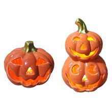 Halloween Decoration Pumpkin Ceramic Lamp Home Decor Table Decoration and Accessories Festival Ornaments LED Light