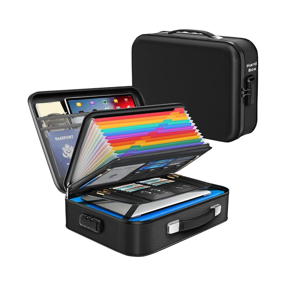 Fireproof Document Box - 8-Layer Hard Shell Fire Proof Safe For Home Documents,For Desk Money,For Passports Certificates 6131153266754
