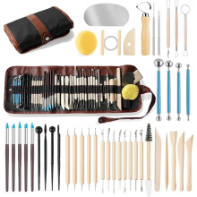 43PCS Pottery Tools Pottery Tools for Sculpting Polymer Clay Tools Kit for DIY Handcraft Modeling Clay Carving Tools Set