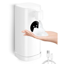 Automatic Foaming Hand Soap Dispenser IPX7, 20S Hand Washing Reminder, 10oz/300ml Rechargeable, for Home,School