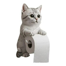 Adorable Cats Shapeds Wall Mounted Toilet Holder Organizers for Bathroom Space Saving Resin Design Easy Installation C
