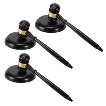 3X Wooden Judge's Gavel Auction Hammer with Sound Block for Attorney Judge Auction Handwork