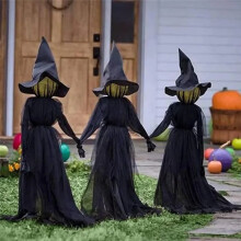 1PCSHalloween Colourful Glow Hand-Holding Witches Sound-Activated Hand-Holding Witch Halloween Light Decoration Props