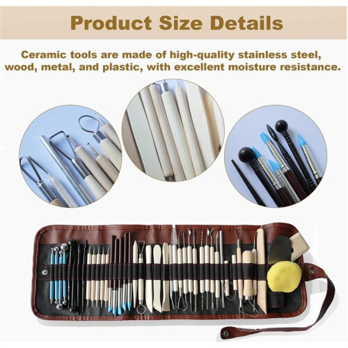 43PCS Pottery Tools Pottery Tools for Sculpting Polymer Clay Tools Kit for DIY Handcraft Modeling Clay Carving Tools Set 1