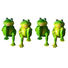 4 Teile / Satz Nette Harz Sitzen Frösche Statue Aussen Garden Store Dekorative Frosch Skulptur für Haus Schreibtisch Garten Dekor Ornament S2