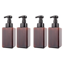 4 Pack Foaming Soap Dispenser 15Oz Refillable Foam Liquid Hand Soap Empty Plastic Pump Bottle Container - Brown 450Ml