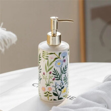 430ml Liquid Shampoo Ceramics Bottle American Style Flower Pattern Home Lotion Bottle Dispenser Hotel Bathroom Supplies