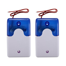 2X  Wired Strobe Warnung Sirene Durable  12 V Sound Alarm Blinklicht Sound Sirene Horn Home Security Alarm System 115 DB Blau