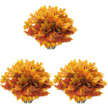 Artificial Maple Leaves Branches Autumn Leaves 15 Bundles Fall Decorations Outdoor UV Resistant Greenery Shrubs Plants