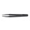 Industries Round Tip Straight Plastic Anti-Static Tweezers Black 20Pcs 1