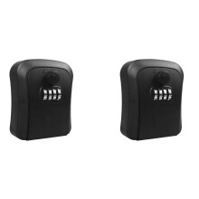 2X Key Lock Box, Wall-Mounted Zinc Alloy Key Box 4-Digit Combination Key Storage Lock Box