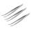 3X 5.9" Long Silver Tone Bent Curved Tip Tweezers Forceps Plier Hand Tool 1