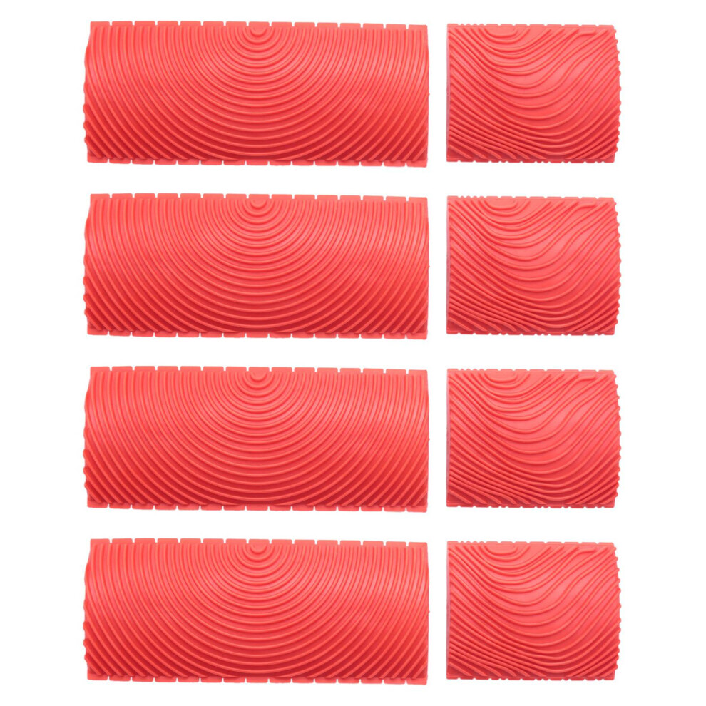 8Pcs Wood Graining Grain Rubber Patin Painting Effects Diy Wall Decoration Tools 6034088897096