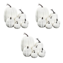 Decoración de Calabaza Artificial Blanca de Halloween Calabaza de Espuma Núcleo de Escritorio Acción de Gracias Decoración de Halloween 21 Piezas