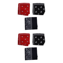 Juego de 6 PañUelos de Hombre Y Mujer de Paisley 57 x 57 cm Negro + Rojo + Azul Marino