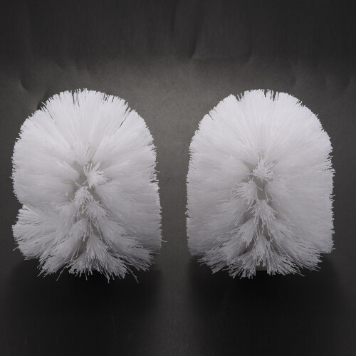 Replacement Spare Bathroom Accessory Plain Plastic Toilet Cleaning Brushes  Holders White (6X White Heads) 1
