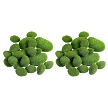 44 Stuks 2 Maten Kunstmatige Mosrotsen Decoratieve Faux Groene Mos Bedekte Stenen