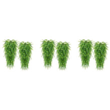 6 Pcs Artificial Hanging Ferns Plants Vine Fake Ivy Boston Fern Hanging Plant Outdoor UV Resistant Plastic Plants