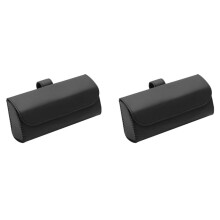 2X Universal Car Sunglass Holder, Car Sun Visor Eye Glasses Case Holders Leather Sunglasses Clip Storage, Black