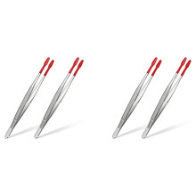 4 Stück Gummi Spitze Pinzette PVC Silikon Präzisions Pinzette Labor Industrielles Hobby Bast Pinzette Werkzeug Rot