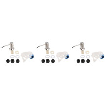 3X Seifen Spender Für Küchen Spüle Eingebauter Seifen Spender Pumpen Kopf mit 46 Zoll Verlängerungs Rohr Satz (Silber)
