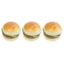 3Pc Realistic Hamburger Lifelike Simulation Fake Hamburger Bakery Display Kids Food Bread Toy Home Decoration