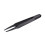 Industries Round Tip Straight Plastic Anti-Static Tweezers Black 20Pcs 4