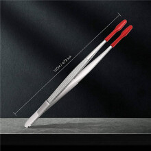 4 Pieces of Rubber Tip Tweezers PVC Silicone Precision Tweezers Laboratory Industrial Hobby  Tweezers Tool-Red