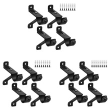 12X Curtain Rod Bracket, Adjustable Heavy Duty Curtain Rod Holders, Black Curtain Rods Hooks Hangers