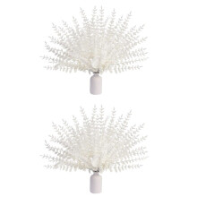 Weiße Künstliche Eukalyptus Stängel, 72 Stücke Künstliche Eukalyptus Zweige, Blätter für Blumenarrangements, Hochzeitssträuße, Dekoration