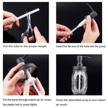 Zeepdispenserdeksels, Roestbestendige Pomp en Dekselvervanging voor Mason Jars of Andere Doe-Het-Zelflotionzeepdispensers, 6 Stuks