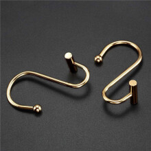24X Shower Curtain Hooks Rings,Brass Decorative Shower Curtain Rings for Bathroom Shower Rod,Shower Hooks T Shaped