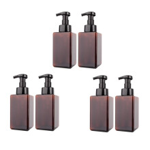 6 Pack Foaming Soap Dispenser 15Oz Refillable Foam Liquid Hand Soap Empty Plastic Pump Bottle Container - Brown 450Ml