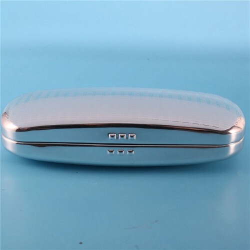 5X Glasses Case, Aluminum Hard Shell Eyeglasses Case Striped Spectacles Box 2