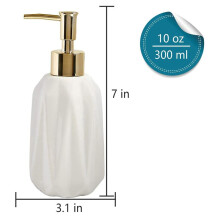 2X Ceramic Soap Dispenser 10 Oz Hand Soap Dispenser with Pump Refillable Liquid Dish Soap and Lotion for Bathroom(White)