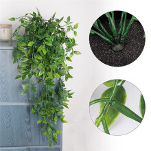 2 Pack Artificial Hanging Plants Fake Potted Plants for Indoor Outdoor Shelf Wall Decor