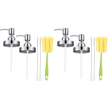 4 Pack Einmach Glas Seifen Spender Deckel Kit Edelstahl Lotion Spender Pump Seifen Spender Deckel Rost Schutz Bade Zimmer
