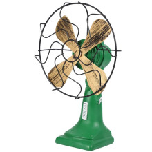 2X Retro Nostalgic Fan Home Vintage Fan Miniature Europe Style Figurines Home Decor Green