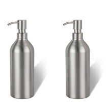 2X Soap Dispenser Stainless Steel Bottle Countertop Pump Hand Lotion Liquid Dispenser for Kitchen & Bathroom