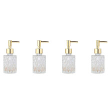 4X Mehrzweck-Mesa-Seifenspender Leicht zu Reinigender Seifenpumpenspender Aus Glas, Perfekt für Küche und Bad (Gold)