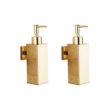 2X Distributeur de Savon Liquide Salle de Bain Mural or Gel Douche Détergent Shampooing Bouteille pour Cuisine Hôtel Maison